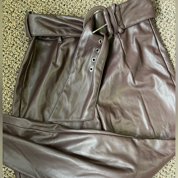 BCBG Faux Leather Chocolate Skinny Pants - Picture 3 of 4